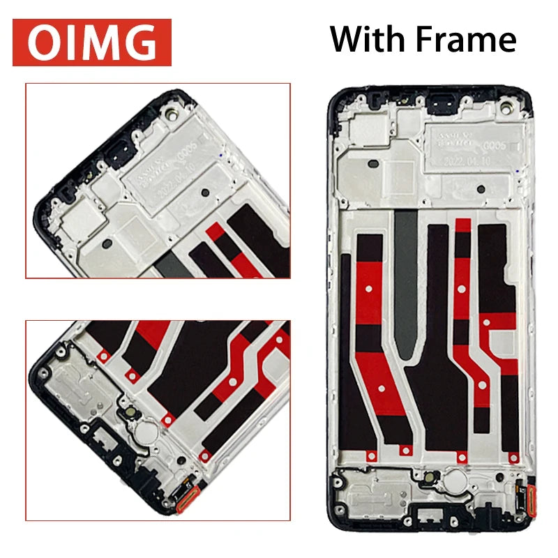 6.43"AMOLED Reno 7 Screen For Oppo Reno7 LCD Display Touch Screen Digitizer Assembly For OPPO Reno7 4G LCD CPH2363 Frame Oppo phone repair parts Realme phone repair parts