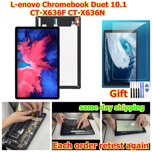 100% tested Tab touch display lcd screen for Lenovo Chromebook Duet 10.1 CT-X636F CT-X636N Digitizer assembly Lenovo tablet repair parts