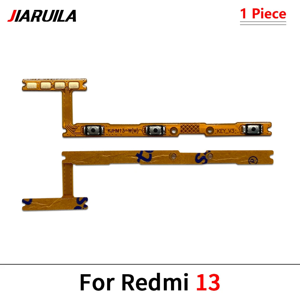 10Pcs/Lot, Power Volume Button Key Flex Cable For Xiaomi Redmi S2 10 9 9A 8 8A 7 7A 6 6A 5 5A 9C 9T 10A 10C 12C 12 13 13C  Xiaomi  Xiao mi phone repair parts