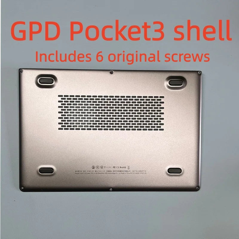 Genuine GPD Pocket3 bottom case, includes 6  screws. Game console repair parts