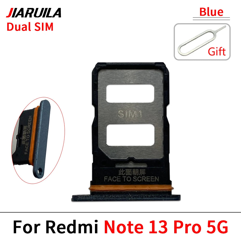 10Pcs, SIM Card Slot SD Card Tray Holder Adapter For Xiaomi Redmi Note 13 Pro Plus 4G 5G  Xiaomi  Xiao mi phone repair parts