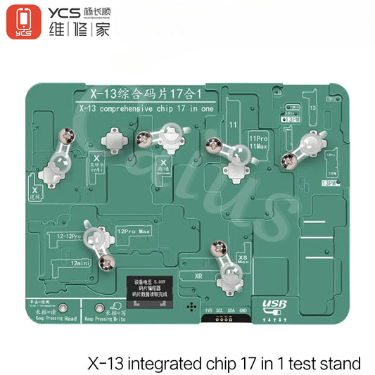 YCS 17in1 EEPROM Chip Test Stand Disassembly-free Read write Baseband Chip Logic Programmer for iPhone X-13PM repair hand tools Professional Repair Tools