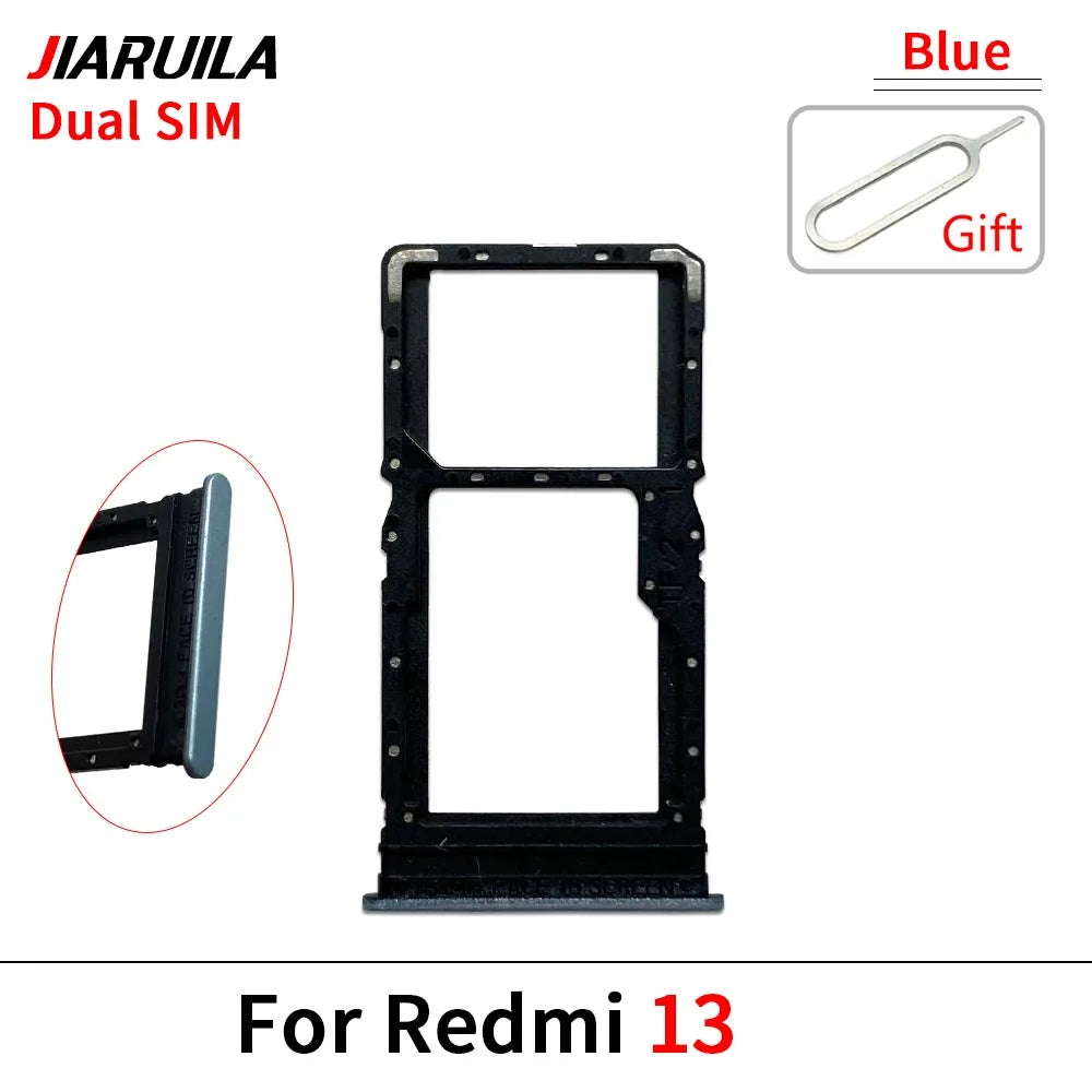 New SIM Card Slot SD Card Tray Holder Adapter For Xiaomi Redmi 12 12C 13 13C 14C Replacement Parts Xiaomi  Xiao mi phone repair parts