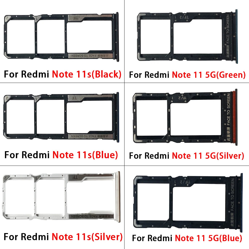 SIM Card Tray Slot Holder Adapter Accessories For Xiaomi Redmi Note 11 11s Pro Plus 4G 5G  Xiaomi  Xiao mi phone repair parts