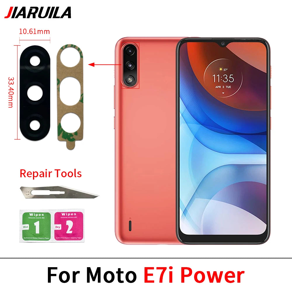 Back Rear Camera Glass Lens For Moto E4 E7 E6 E6s E5 E7i Plus Play Power E20 E30 E40 E22 E32 E13 E22i With Adhesive Motorola phone repair parts