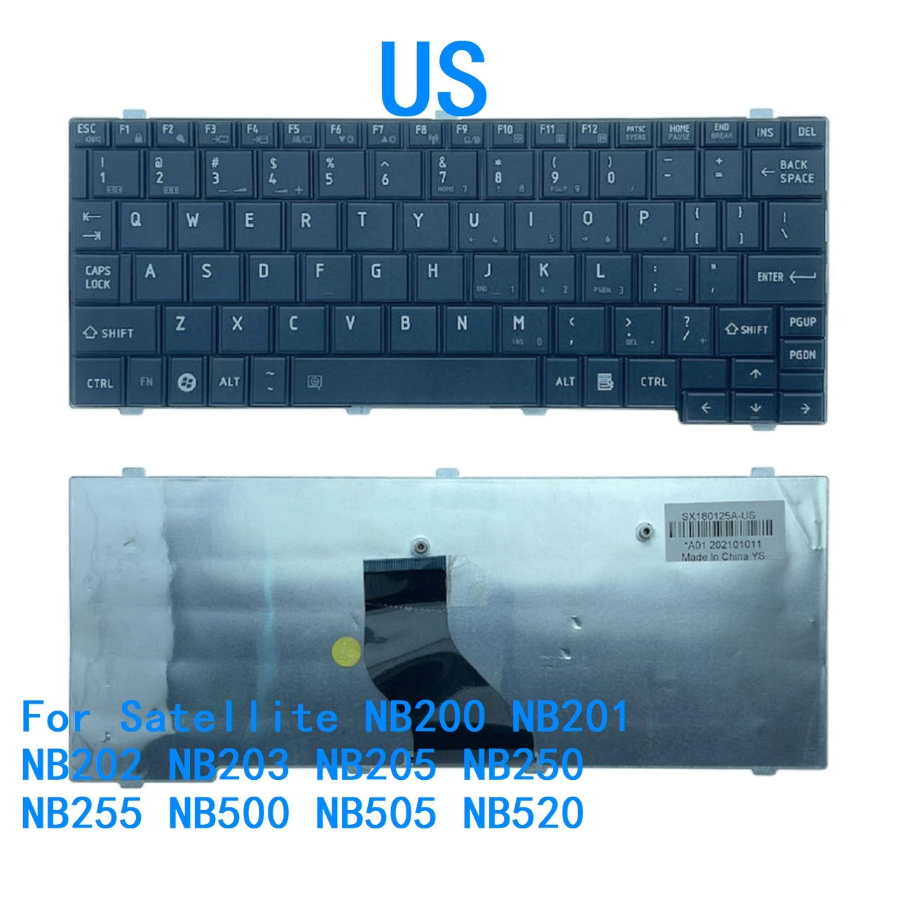 New US Language  Keyboard For Toshiba Satellite NB200 NB201 NB202 NB203 NB205 NB250 NB255 NB500 NB505 NB520 Replacement Keyboard TOOSHIBA laptop repair parts
