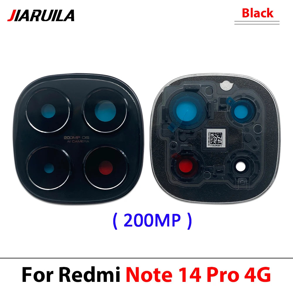 Back Rear Camera Glass Lens Circle Cover Frame With Adhensive For Xiaomi Redmi Note 14 Pro 4G 5G 200MP 50MP Replacement Parts  Xiaomi  Xiao mi phone repair parts