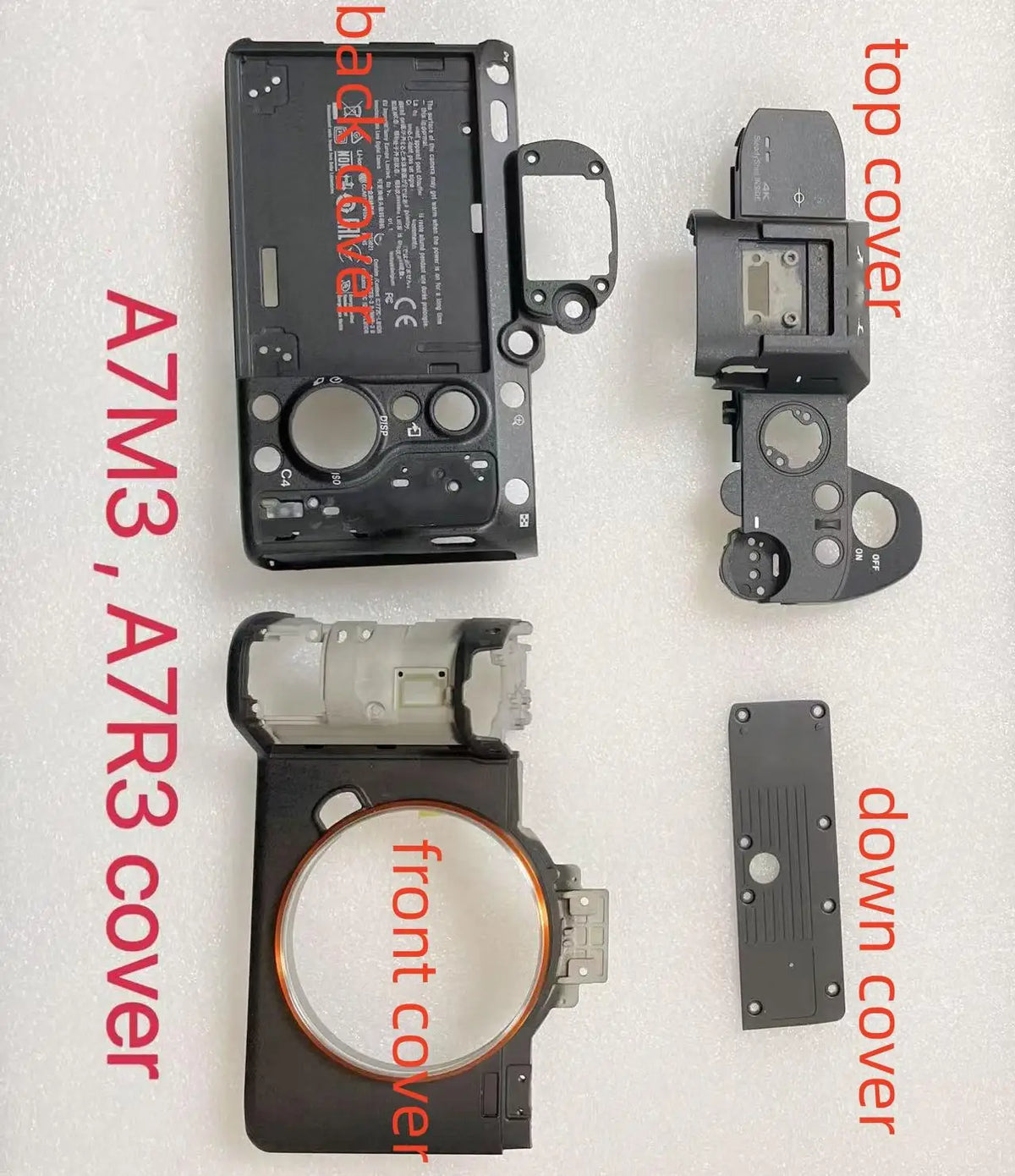 Original Camera Body Cover Shell for Sony ILCE-7M3 A7M3 A7R3 A7RM3 Top Down Front Rear Cover Shell Digital Camera repair parts