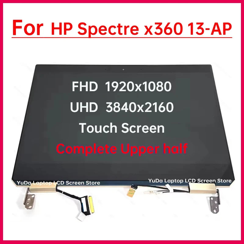13.3" Touch Screen For HP Spectre x360 13-AP AP0033DX AP0013DX AP002 AP001 LCD Display Assembly Replacement Complete Upper half HP laptop repair parts