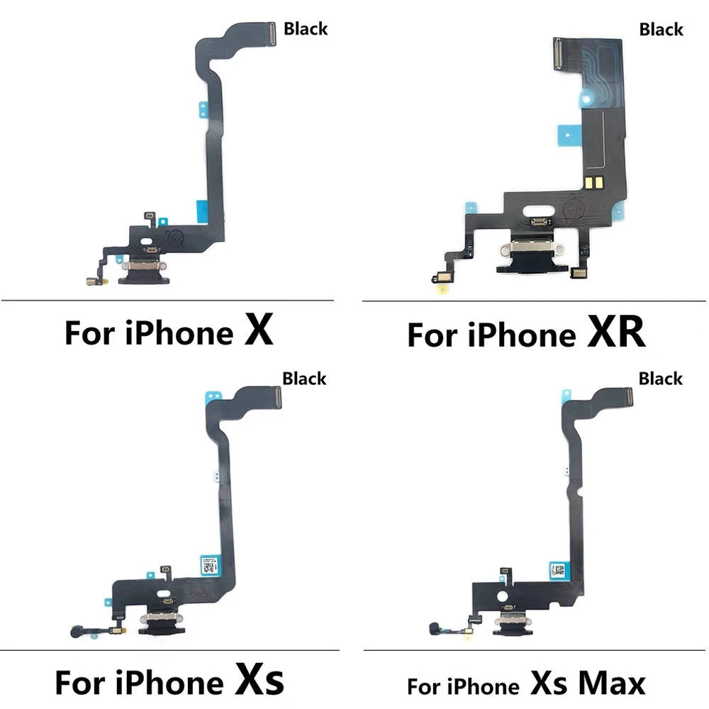 24Pcs，USB Charging Port Board Flex Cable Connector Microphone Module For iPhone 6 6S 7 8 Plus X XR XS Max iPhone phone repair parts