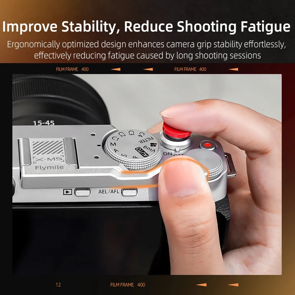 Flymile X-M5 Thumb Grip Aluminum Alloy Metal Thumb Up Grip for FUJIFILM X-M5 Camera with Hot Shoe Thumb Rest Support Holder Digital camera repair parts