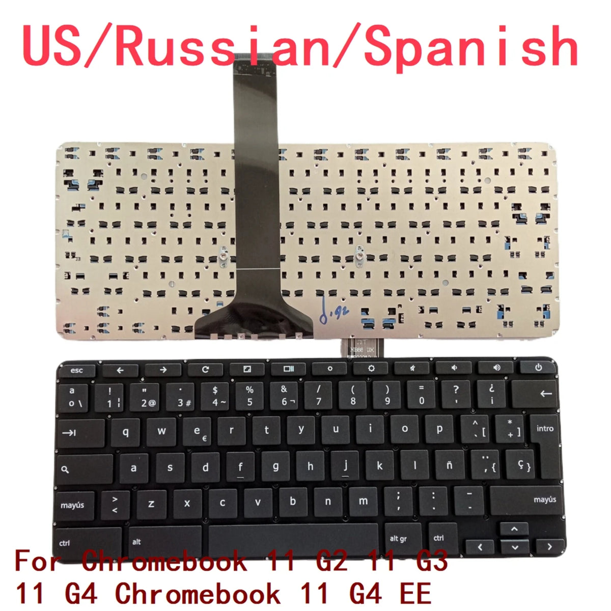 New US Russian Spanish Laptop Chromebook Keyboard For HP Chromebook 11 G2 11 G3 11 G4 Chromebook 11 G4 EE  HP laptop repair parts