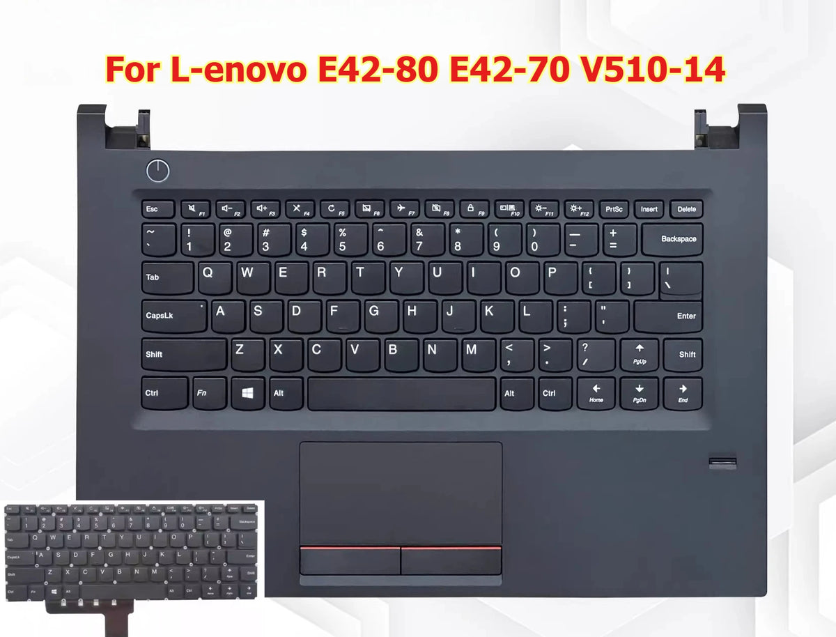 Upper case keyboard for Lenovo E42-80 E42-70 V510-14 Fingerprint topcase palmrest C shell keyboard cover touchpad 5CB0M31833 Lenovo laptop repair parts