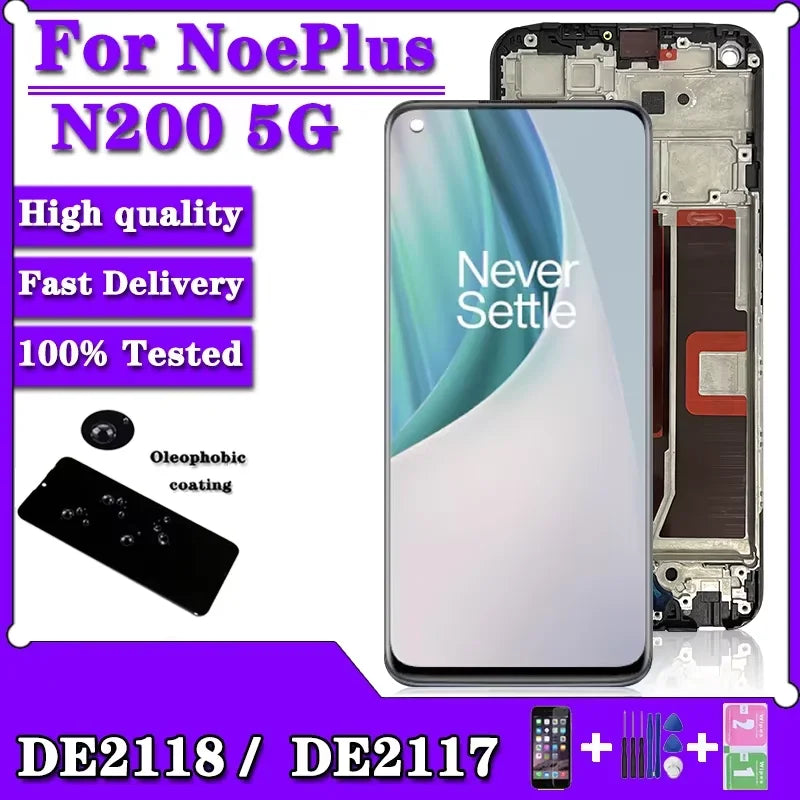 AAA Quality For OnePlus Nord N200 5G DDE2118, DE2117 LCD Display Touch Panel Screen Digitizer Assembly Replacement Repair Parts  OnePlus phone repair parts