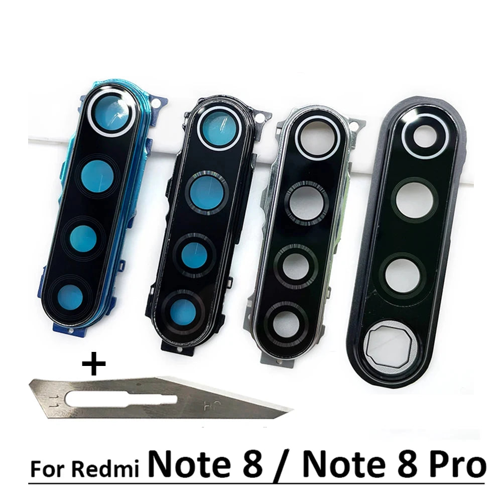 New For Xiaomi Redmi Note 8 / Note 8 Pro Back Rear Camera Glass Lens Frame Cover With Adhensive Xiaomi  Xiao mi phone repair parts