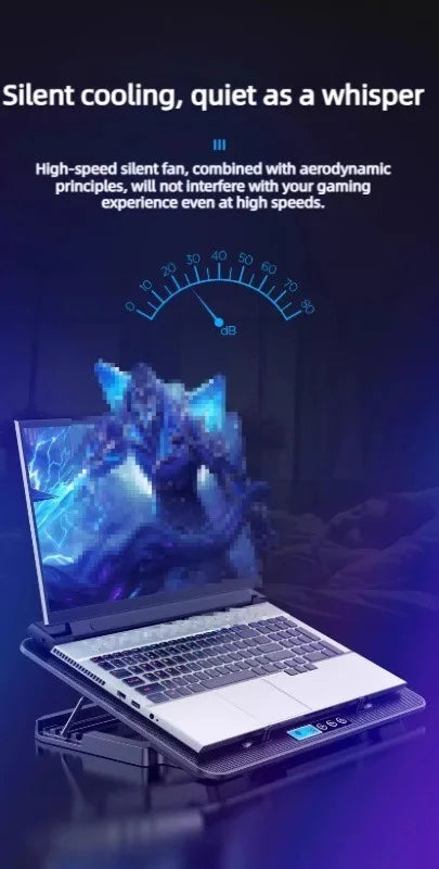 Dual USB 4000RPM 14"-17.3" 12quiet fans Ice Notebook laptop Gaming Cooling Stand Foldable Variable speed Cooler LED Light Fan