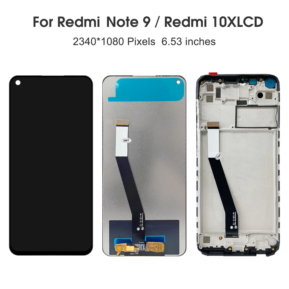 6.53" Screen for Xiaomi Redmi Note 9 M2003J15SC Lcd Display Digital Touch Screen with Frame for Redmi 10X 4G Reolacement Xiaomi phone repair parts