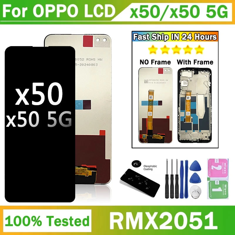 AAA Quality 6.57" For OPPO Realme X50 5G Global LCD RMX2144 Display Touch Screen Digitizer Assembly For Realme X50m 5G LCD Oppo phone repair parts Realme phone repair parts