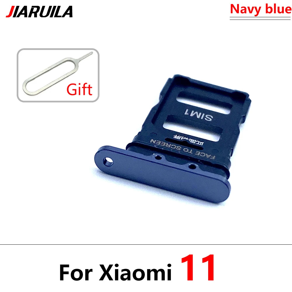 New SIM Card Slot SD Card Tray Holder Adapter For Xiaomi Mi 11 11T Mi11 Pro Lite Replacement Parts Black Blue Silver Xiaomi  Xiao mi phone repair parts