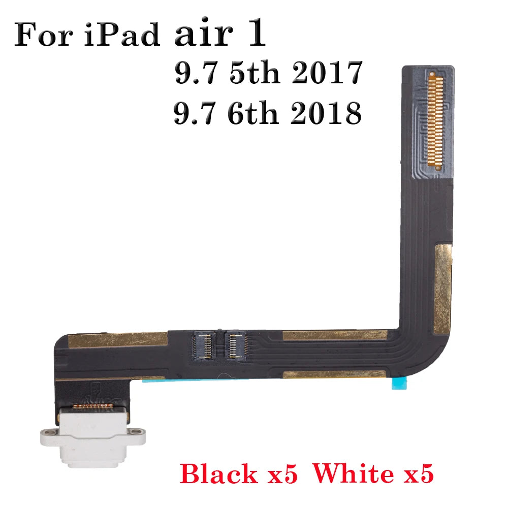 10-50Pcs Charger Dock Jack Socket Connector Data Flex Cable For iPad 5 6 7 8 9 air 1 2019 2020 2021 2017 2018 USB Charging Port iPad tablet repair parts