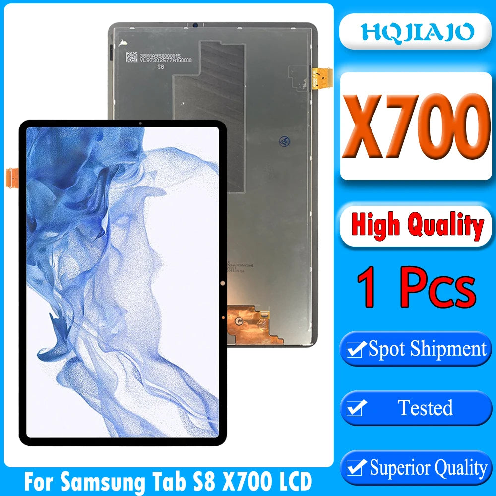 11.0" High Quality For Samsung Tab S8 LCD Display X700 SM-X700 X706 X706B X706U X706N LCD Touch Screen Digitizer Assembly Tablet repair parts