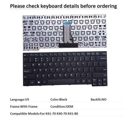 New US Language  Keyboard For Lenovo K41-70 K40-70 K41-80 Notebook PC Replacement Keyboard Lenovo laptop repair parts