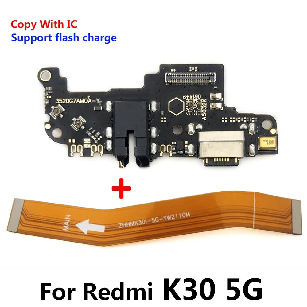 New For Xiaomi Redmi K30 4G 5G USB Charger Charging Dock Port Connector Flex Cable With Main Mainboard Flex Cable Xiaomi  Xiao mi phone repair parts