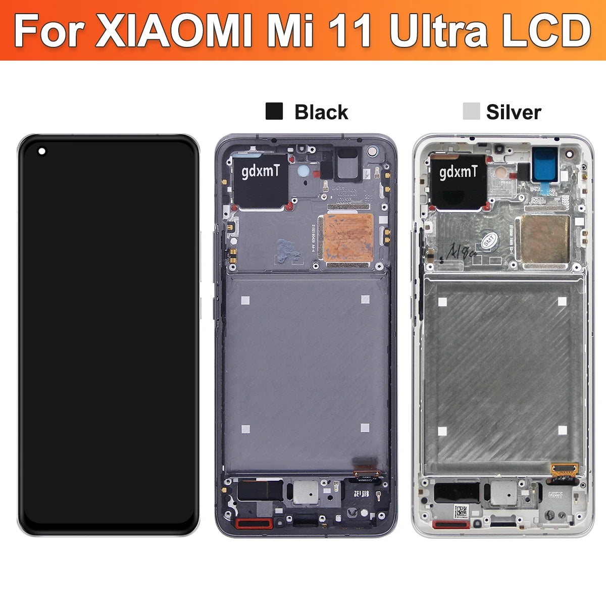 For Xiaomi Mi 11 Ultra Mi11 Ultra M2102K1G M2102K1C LCD Display Touch Screen Digitizer Assembly Replacement Parts 100% Tested Xiaomi phone repair parts