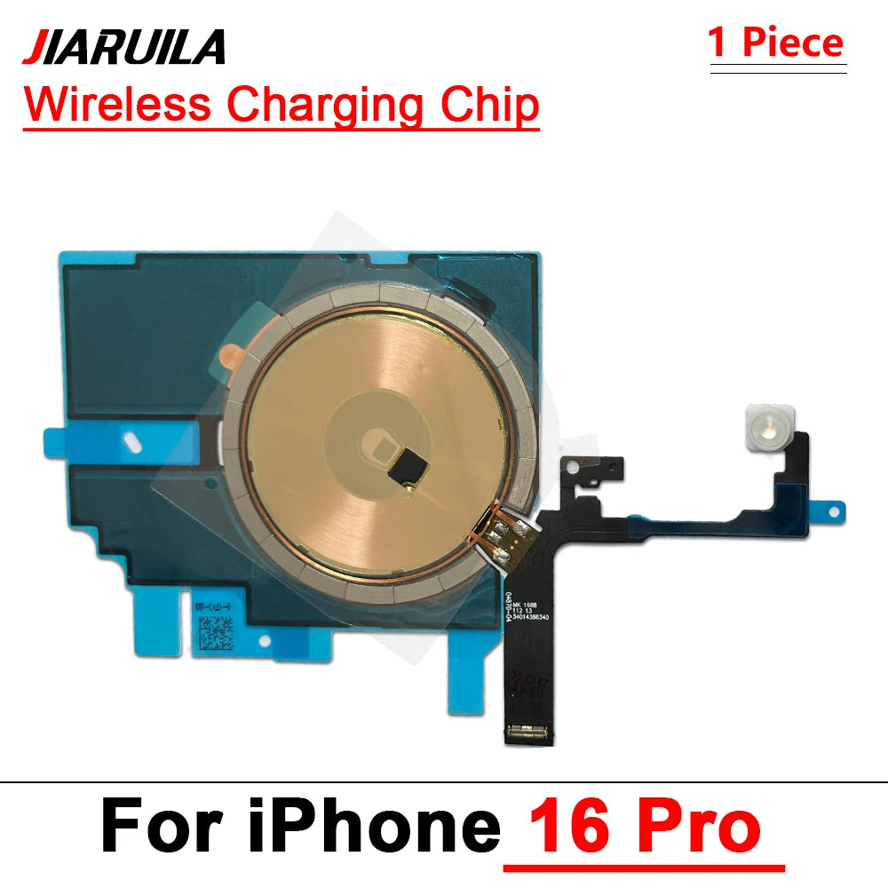 Wireless Charging Chip Coil For iPhone 16 15 14 13 12 11 Pro Max Plus Mini With Magnet Power Volume Button Flex Charger Panel iPhone phone repair parts
