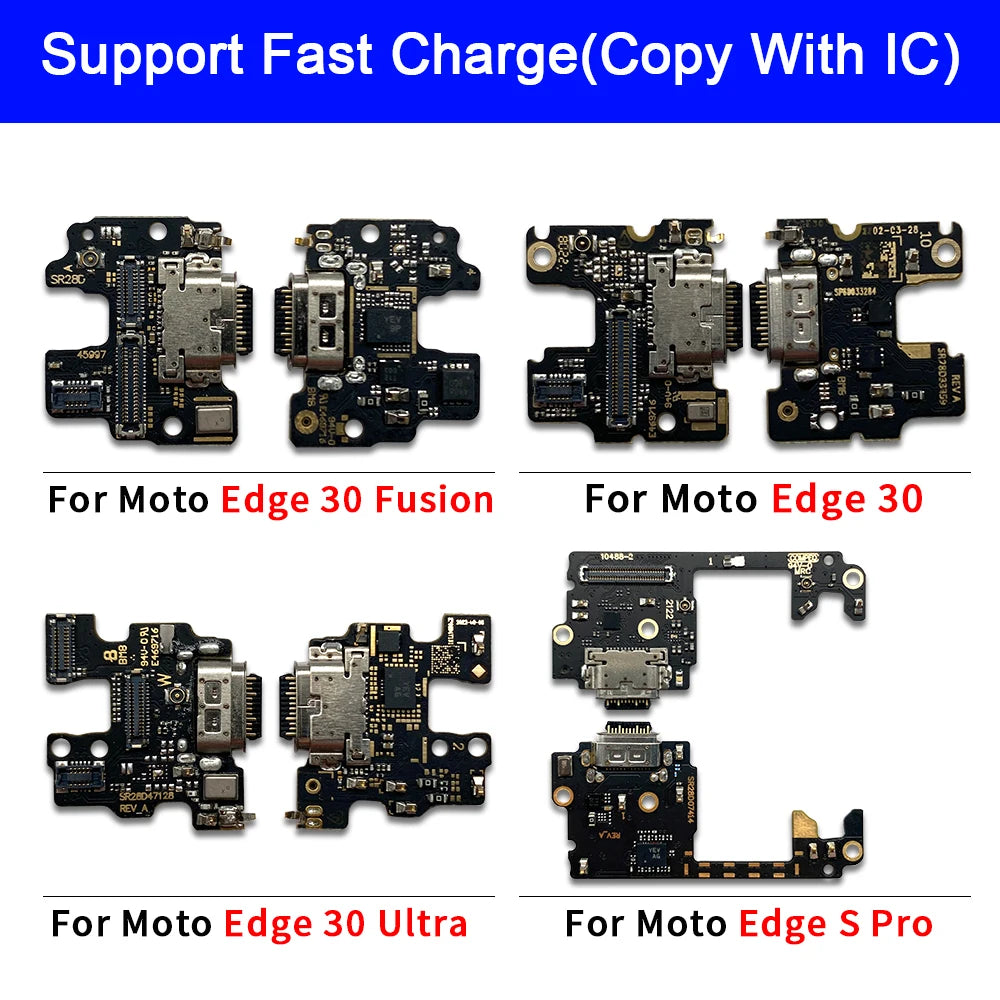 10Pcs, USB Charge Port Dock Connector Charging Board Flex Cable For Moto Edge 20 Lite S 40 30 50 Neo Fusion Ultra Plus Pro 2021 Motorola phone repair parts
