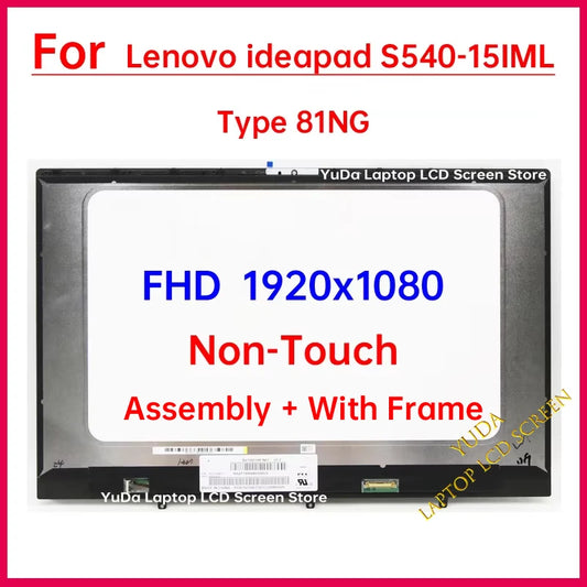 15.6" Laptop LCD Screen For Lenovo ideapad S540-15IML Type 81NG Display Digitizer With Frame Assembly Replacement FHD 1920x1080 Lenovo laptop repair parts