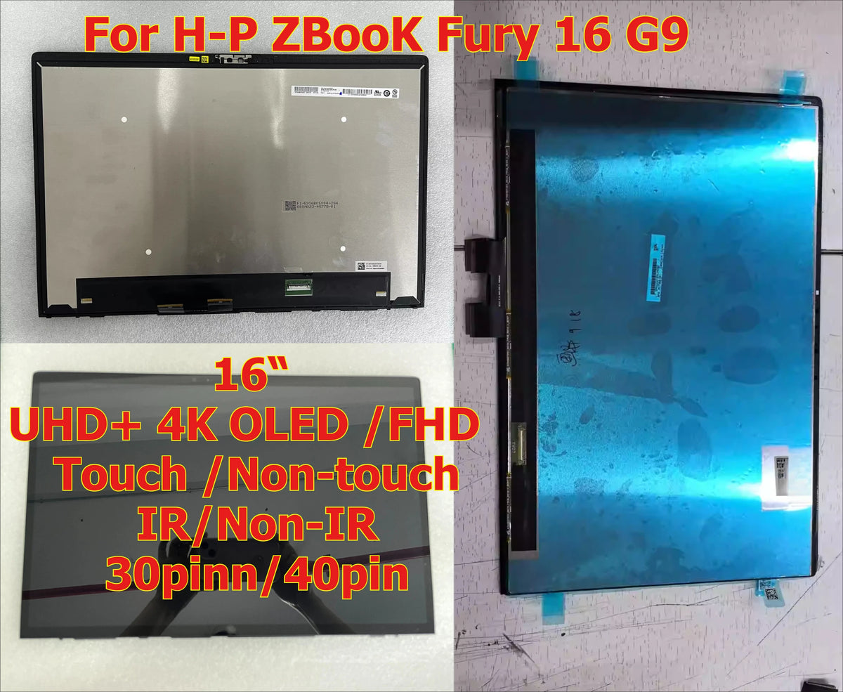 16“ UHD+WUXGA FHD+ 4K Touch LCD LED screen for HP ZBooK Fury 16 G9 LCD panel Digitizer Assembly B160UAN01.L ATNA60YV07 HP laptop repair parts