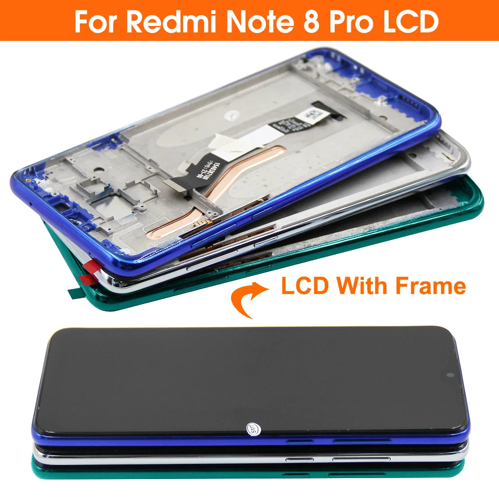 Screen for Xiaomi Redmi Note 8 Pro M1906G7I Lcd Display Digital Touch Screen with Frame for Xiaomi Redmi Note 8 Replacement Xiaomi phone repair parts