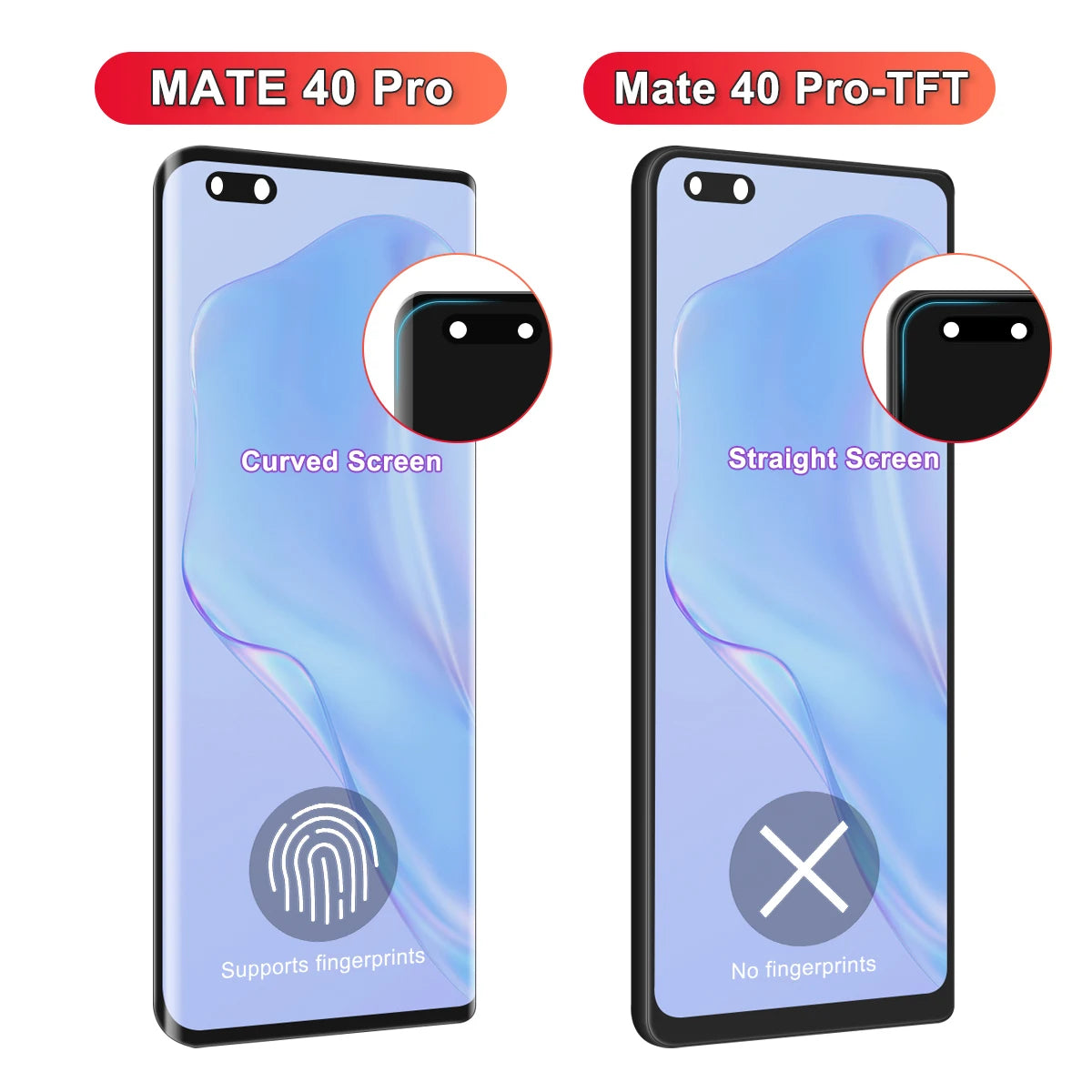 For HUAWEI Mate 40 Pro NOH-NX9 AN00 AN01 LCD Display Touch Screen Digitizer Assembly Replacement LCD Parts HUAWEI phone repair parts