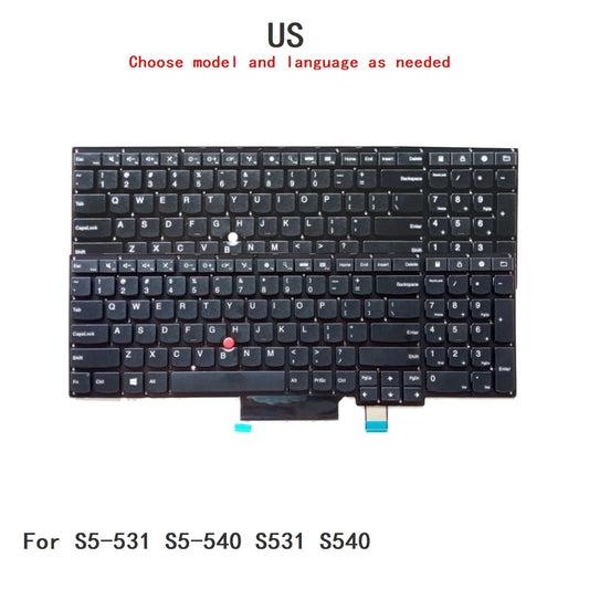 New US Language  Backlit Keyboard For Lenovo Thinkpad S5-531 S5-540 S531 S540 Replacement Keyboard 0C44811 61K00G GN-106DK Lenovo laptop repair parts