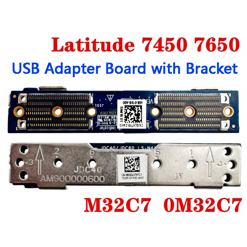 New Original Laptop USB Adapter Board Audio Board Bracket For Dell Latitude 7440 7640 7450 7650 LS-M595P 07CFKW 0VN5NJ 0DCP9M Dell laptop repair parts