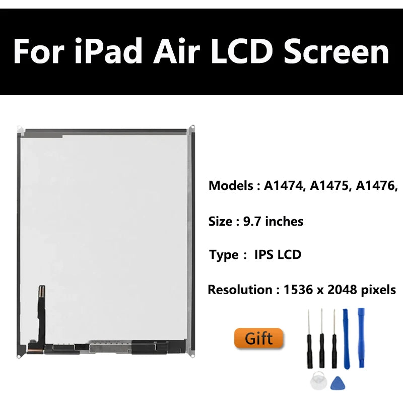 Lcd Screen Digitizer For Apple iPad Air A1474 A1475 A1476 LCD Display Touch Screen Digitizer Panel Assembly Replacement  iPad repair parts