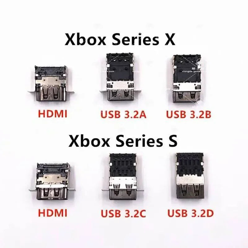 10pcs/lot for Xbox Series S X Hdmi Socket Port XSX USB 3.2A 3.2B Socket XSS 3.2C 3.2D USB Charging Connector  Game console repair parts