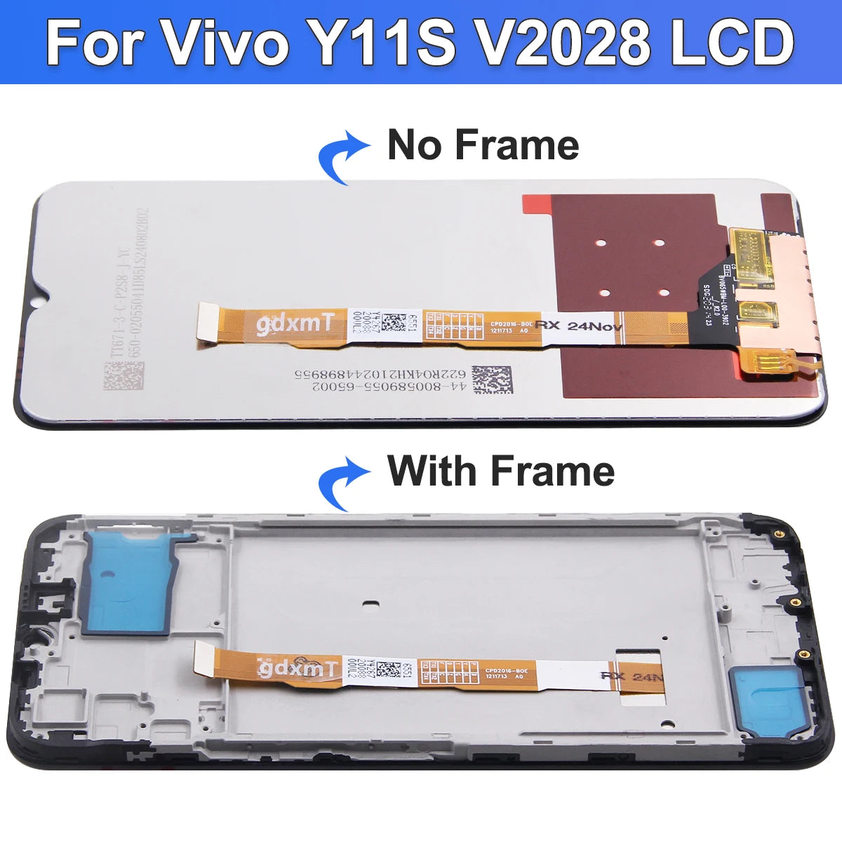 6.51'' OEM  For VIVO Y11s V2028 LCD Display Touch Screen With Frame Digiziter Assembly Replacement For Vivo Y11S Screen Vivo phone repair parts