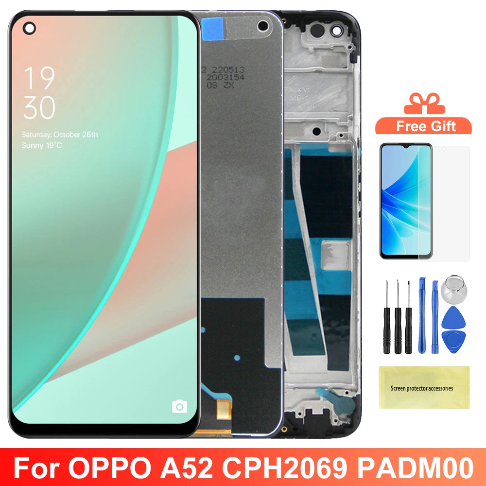 6.5" Screen for Oppo A52 Lcd Display Digital Touch Screen with Frame Replacement for Oppo A52 CPH2061 CPH2069 PADM00 PDAM10 ﻿ OPPO phone repair parts