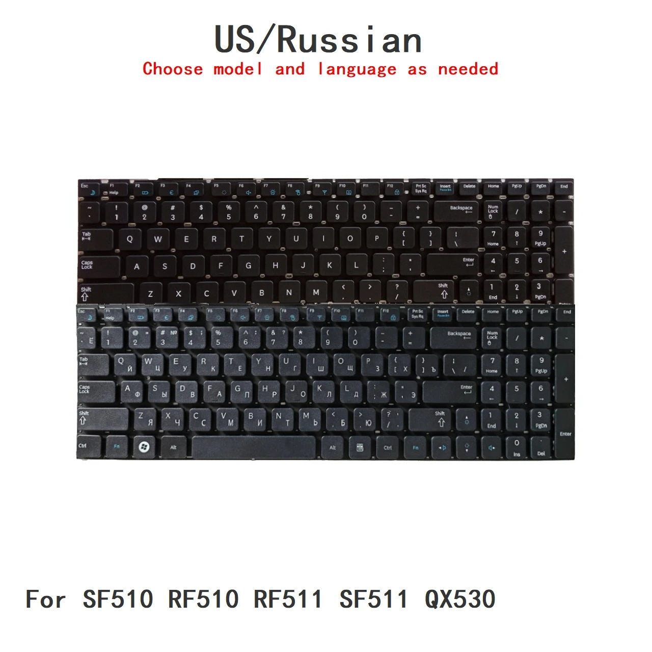 New US Russian Language  Keyboard For Samsung SF510 RF510 RF511 SF511 QX530 Notebook PC Replacement Keyboard SAMSUNG laptop repair parts