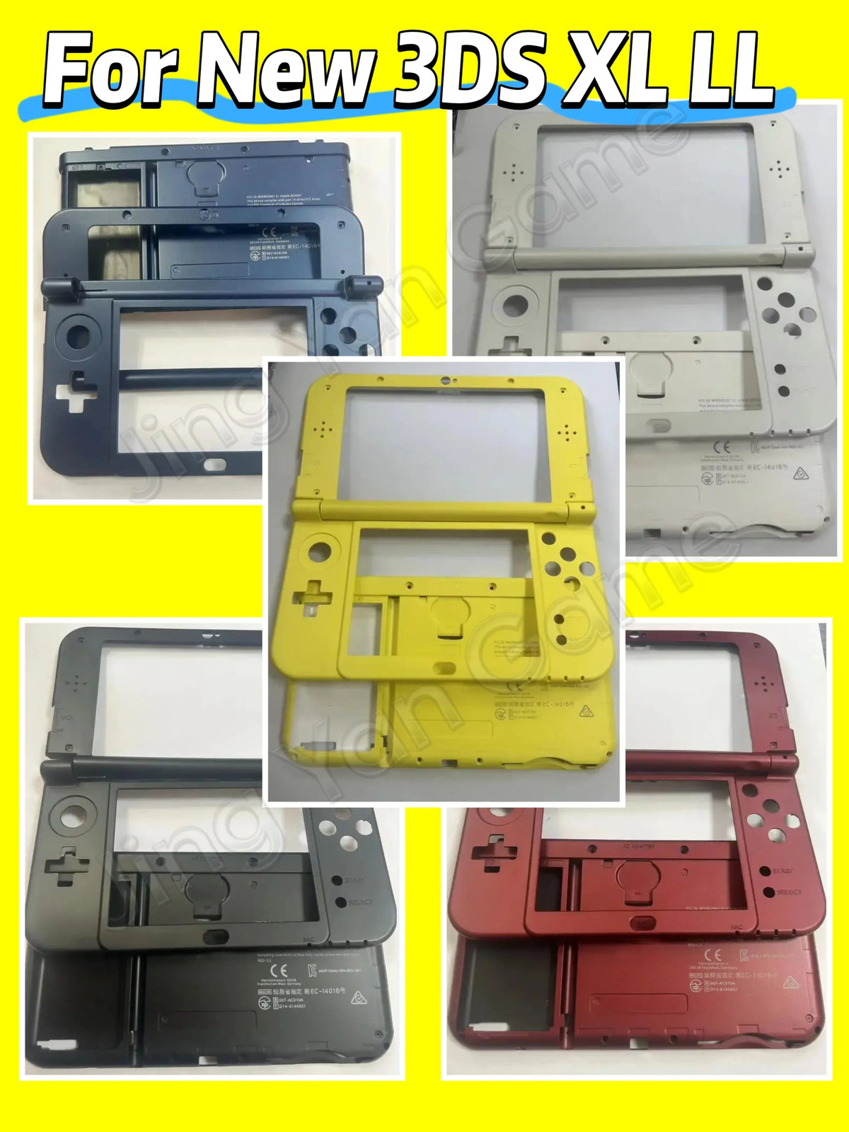 Middle Housing Shell Hinge Part Bottom Middle Shell Battery Cover Case Blue Gray Case For NEW 3DS XL NEW3DS XL LL Game console repair parts