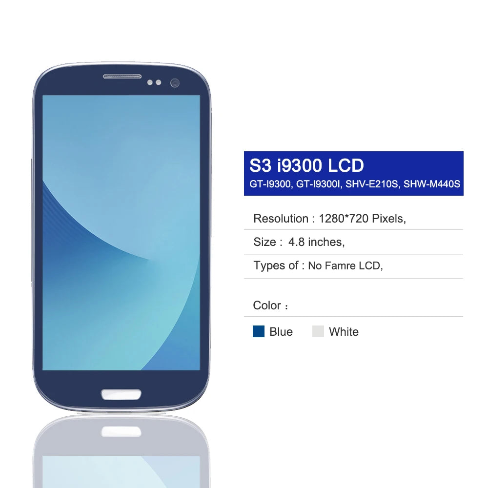 S3 I9300 Display Screen, for Samsung Galaxy S3 i9300 i9300i Lcd Display Touch Screen Digitizer Replacement with Frame Samsung phone repair parts