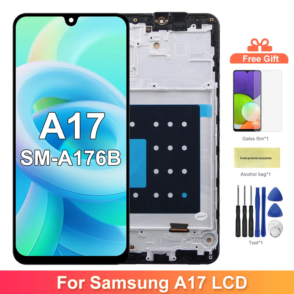 6.7" For Samsung Galaxy A17 5G A176 SM-A176B With Frame LCD Display Touch Screen Digitizer Assembly Replacement Parts Samsung phone repair parts