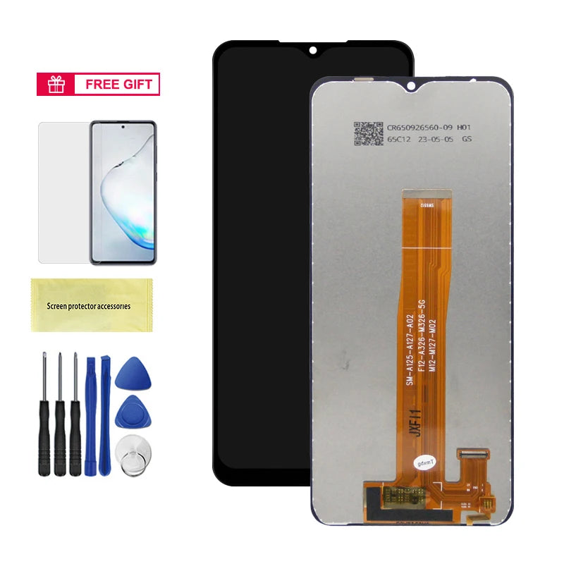 A12 Nacho Display Screen Assembly, for Samsung Galaxy A12 Nacho A127 A127F LCD Display Touch Screen with Frame for Samsung A12S Samsung phone repair parts