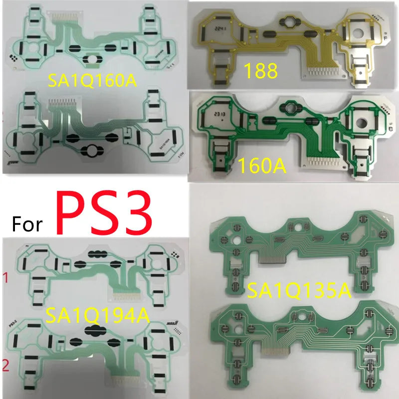 20pcs/lot for Ps3 Game Controller Conductive Film Keypad Button Ribbon Flex Cable SA1Q160A SA1Q194A SA1Q135A SA1Q188A Game console repair parts