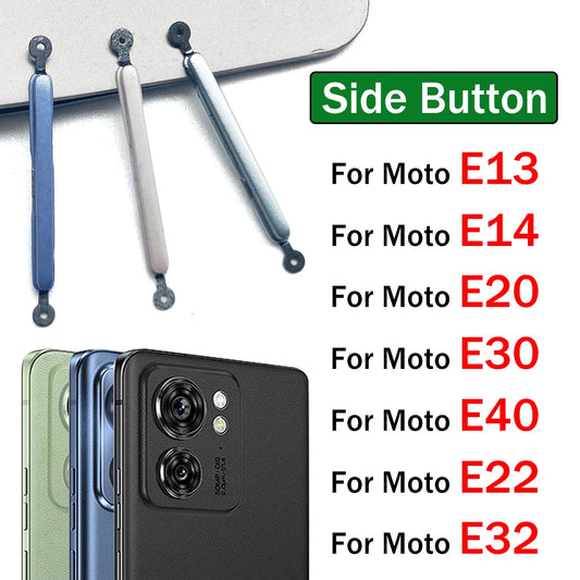 New For Motorola Moto E13 E14 E20 E30 E40 E22 E32 Side Power Key + Volume Button Replacement Parts Motorola phone repair parts