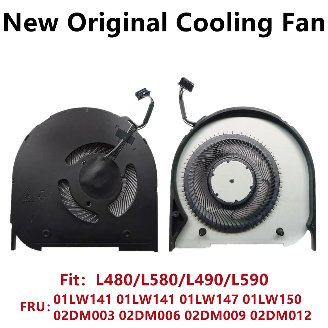 New Original For Laptop Lenovo Thinkpad L480 L490 L580 L590 CPU Cooling Fan 01LW147 01LW141 02DM009 02DM003 TOSHIBA Lenovo laptop repair parts