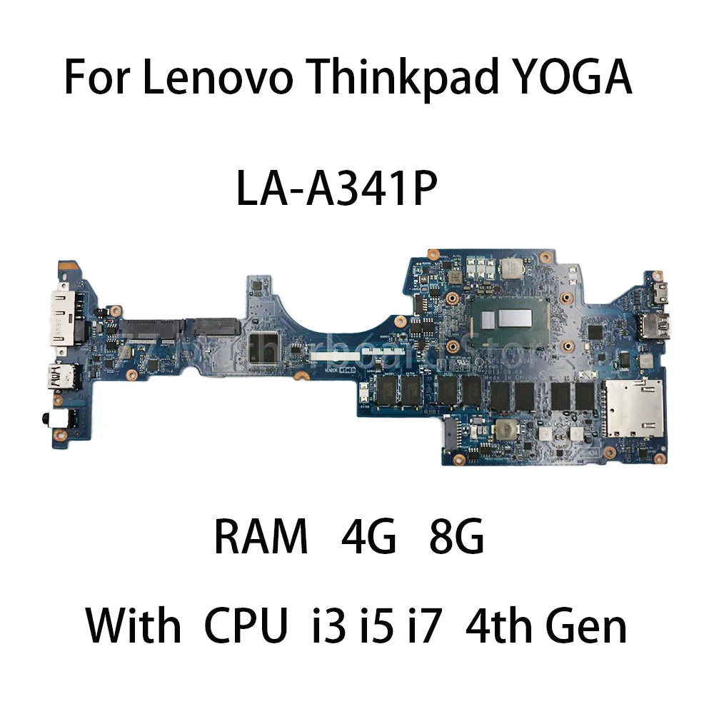LA-A341P Laptop Motherboard For Lenovo Thinkpad YOGA With CPU i3 i5 i7 4th Gen RAM 4G 8G 04X5232 00HT127 04X5233 Lenovo laptop repair parts
