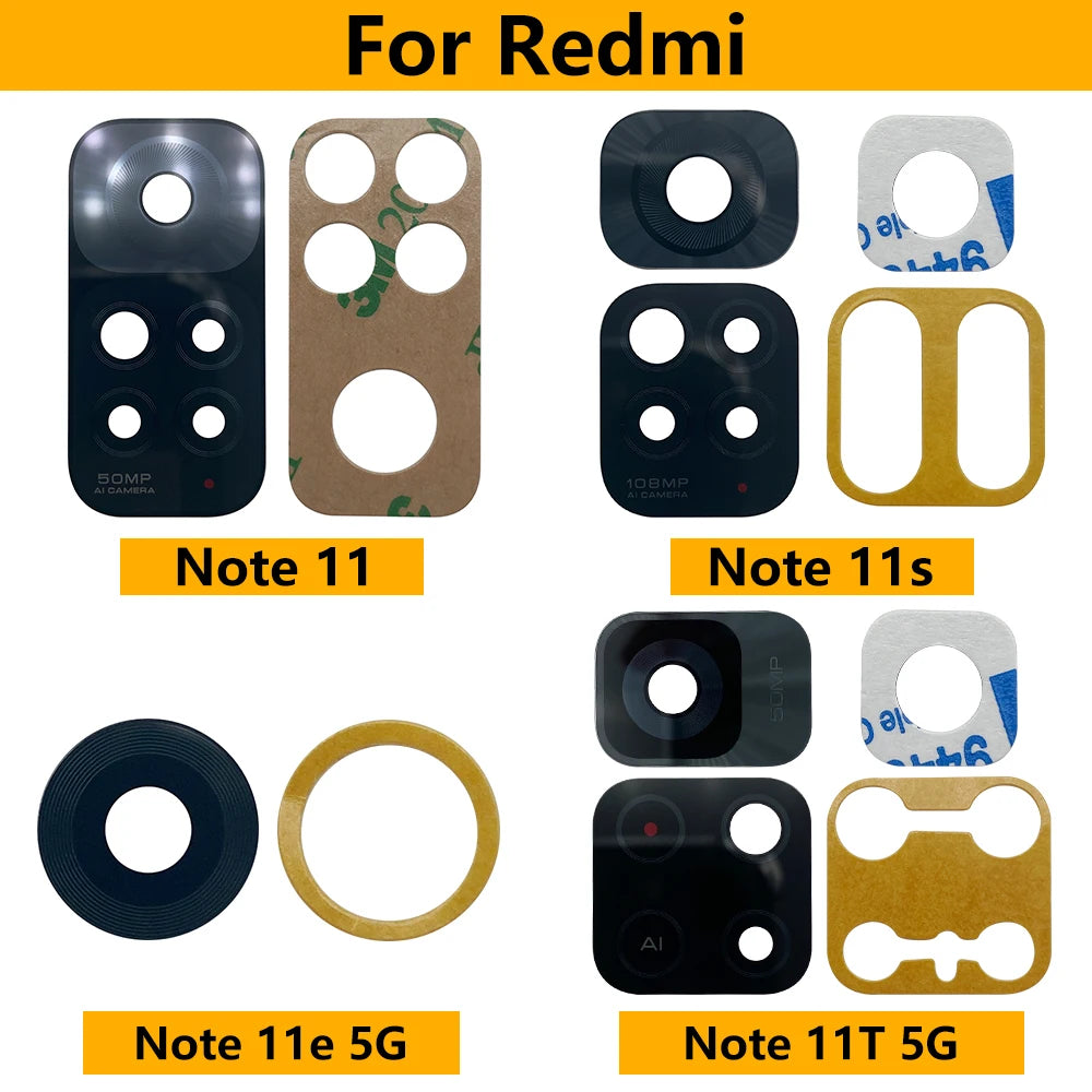 Rear Back Camera Glass Lens For Xiaomi Redmi Note 11 11E 11s 11T 11 Pro Plus 5G With Adhesive Sticker  Xiaomi  Xiao mi phone repair parts